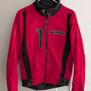 Men's Red Softshell Jacket with Black Accents
